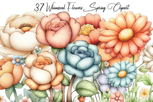 Download Whimsical Flowers Spring Clipart - Premium Bundle