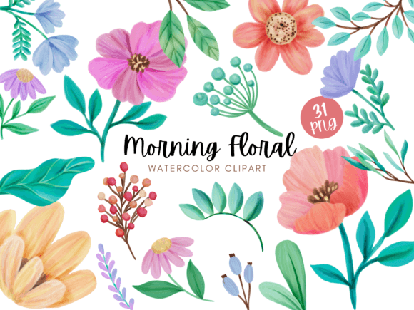 Download Morning Floral Watercolor Clipart Pastel - Premium Resources